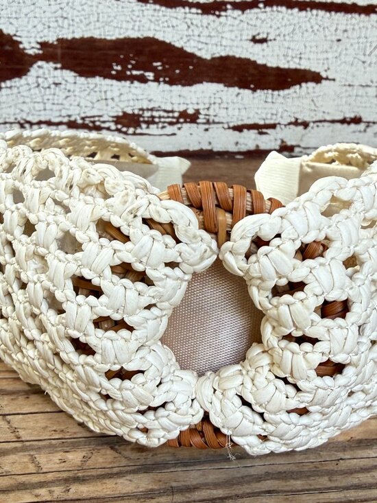 NWOT Anthropologie Crochet Jute  Embellished Headband - Picture 2 of 5